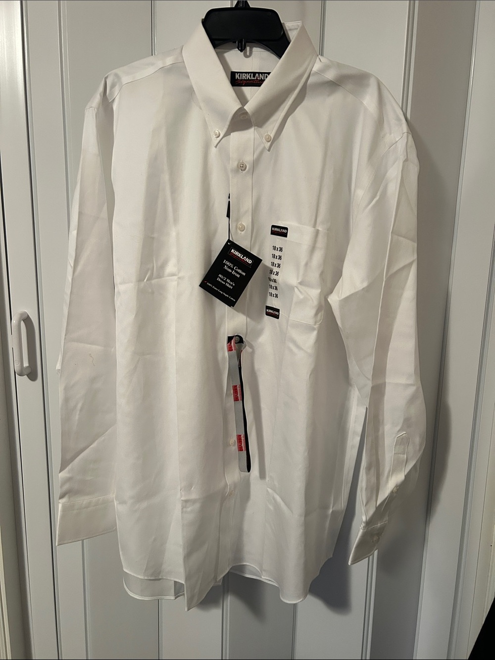 Kirkland Signature White Men's Button-Down Dress Shirt